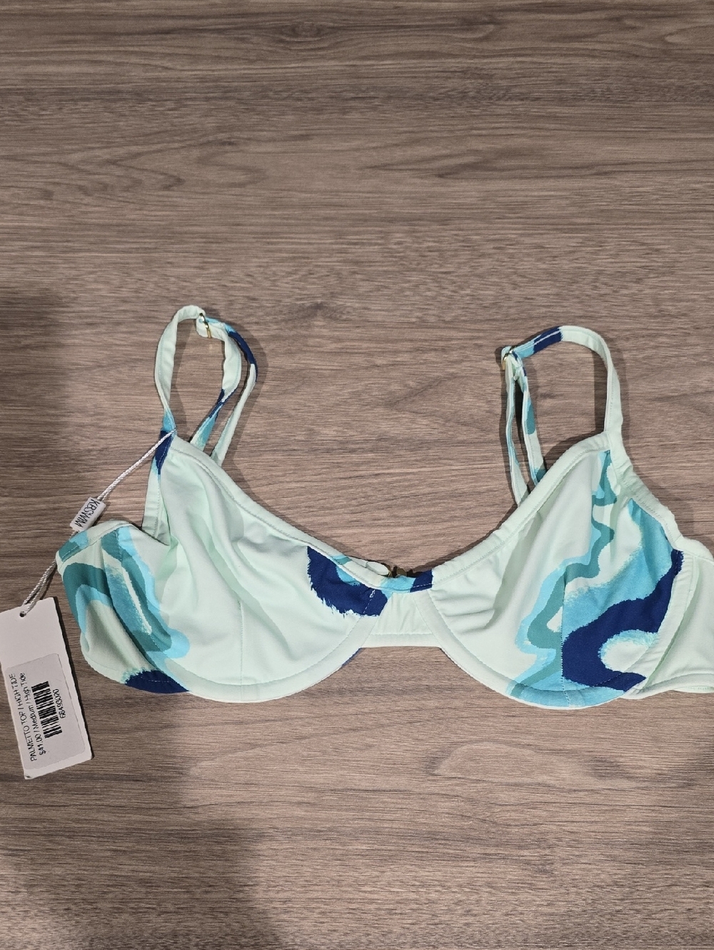 Women’s Blue Print Underwire Swim Top